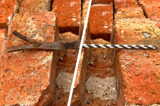 Failed cavity wall tie and replacement